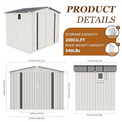 8x6FT Storage Shed
