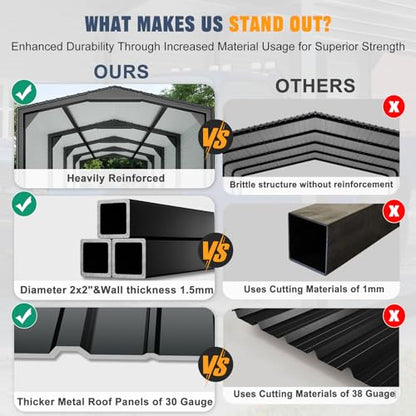 Military Grade Metal Carports 12x20 FT