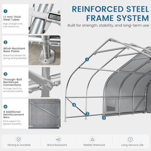 20x20 Reinforced Heavy Duty Carport