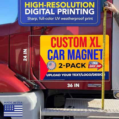Custom Car Magnet 24x36 Inch 30 Mil 2 Pack (2 Count)