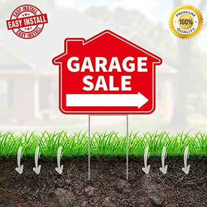 2PC Garage Sale Yard Sign with Stakes (2 Count)