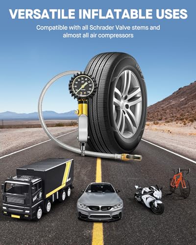 Tire Inflator with Pressure Gauge