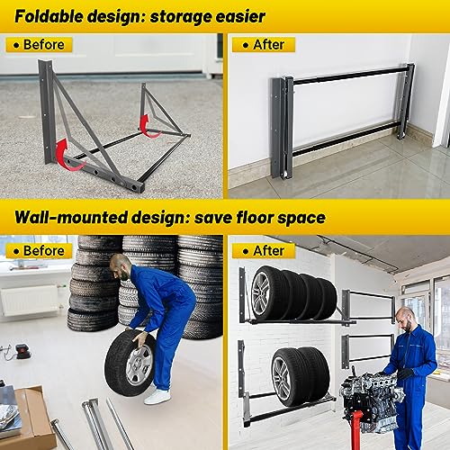 Adjustable Tire Rack Wall Mount for Garage
