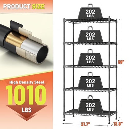 5 Tier Adjustable Wire Shelving (2 Count)