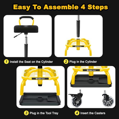 Rolling Shop Stool with Wheels