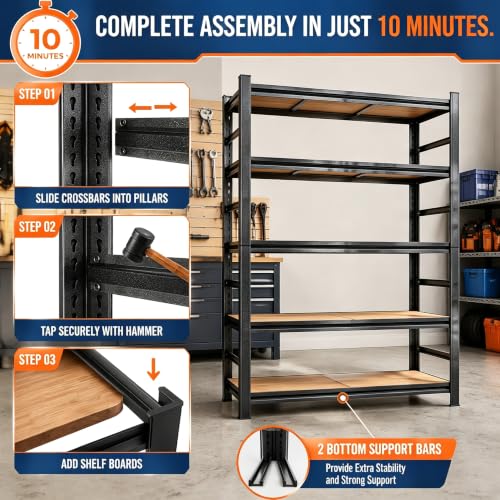 Garage Shelving Heavy Duty Metal Unit Adjustable 5
