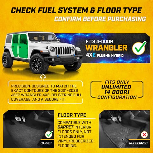 JustFit™ 3D Floor Mats for Jeep Wrangler 4XE 2021