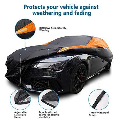Waterproof Car Cover All Weather Snowproof UV Protection Windproof Outdoor Full car Cover