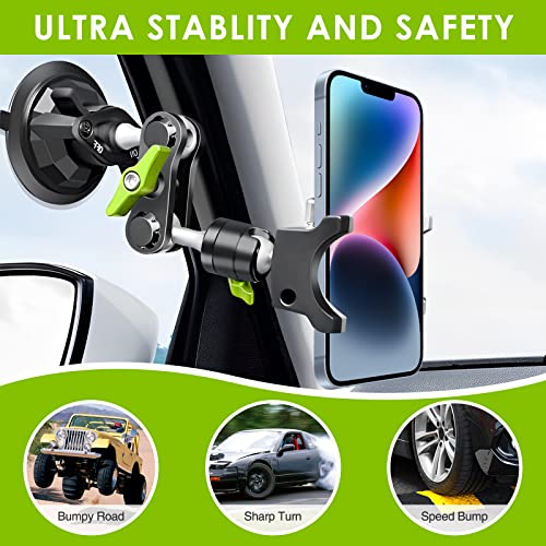 Suction Cup Phone Mount 360 Rotating Universal Ball Head Arm for Car Dashboard Windshield Vehicle Sunroof