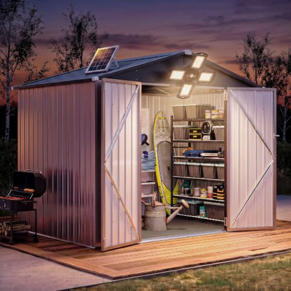 7.3'x5.3' Outdoor Storage Shed with Floor & Shed Light Brown