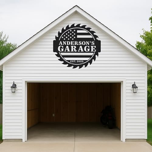 Custom Garage Workshop Metal Sign Personalized Tool Name Wall Art for Car Truck Mechanic Shop Decor Durable Steel Sign for Dad Husband Men’s Auto Workspace or Fence