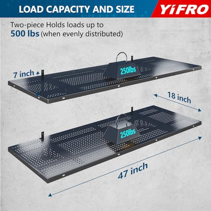 2 Pack 1.5x4ft Heavy Duty Garage Wall Shelving (24 System)
