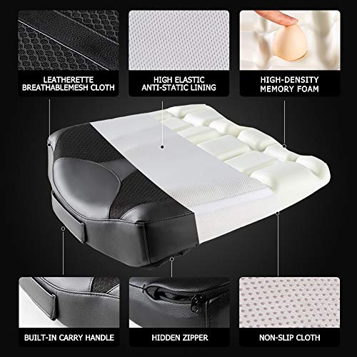 Car Memory Foam Heightening Front Seat Cushion for Short People Driving