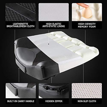 Car Memory Foam Heightening Front Seat Cushion for Short People Driving