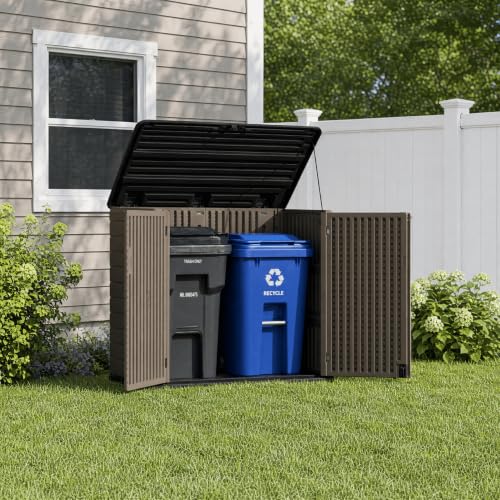 Outdoor Storage Cabinet 38 Cu.Ft Horizontal Resin Storage Shed