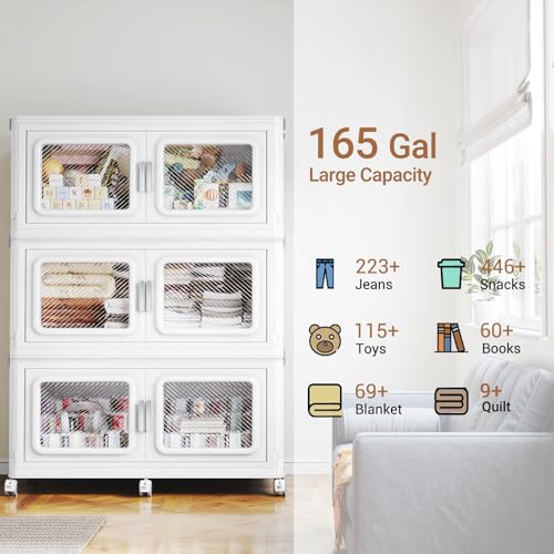 660 Qt Extra Large Stackable Storage Bin with Lid (3 Count)