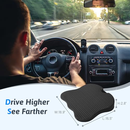 Wedge Car Seat Cushion for Better Visibility & Sciatica Pain Relief