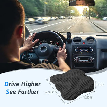 Wedge Car Seat Cushion for Better Visibility & Sciatica Pain Relief