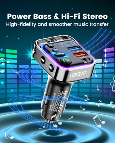 Bluetooth 5.3 FM Transmitter Car Adapter 48W