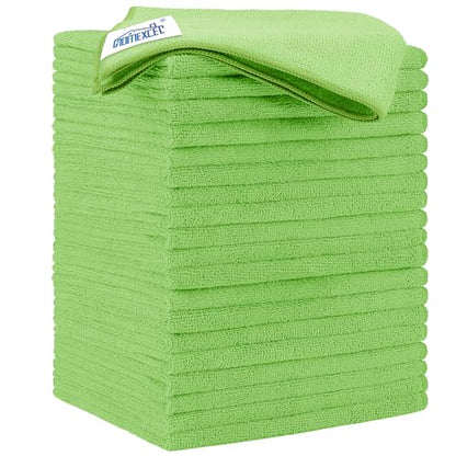 Green Microfiber Cleaning Cloth 20 Pack 11.5 x 11.5 Inch Microfiber Towels for Cars Ultra Absorbent Cleaning Rags Lint Free Cleaning Towels for Household Kitchen (20 Count)