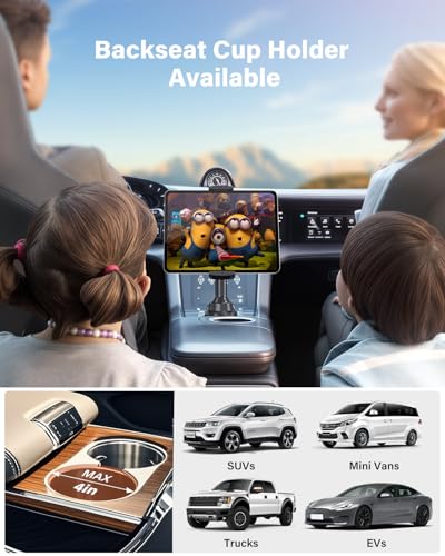 Sturdy Cup Holder Tablet Mount for Car