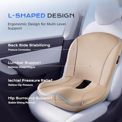 Car Seat Cushion and Lumbar Support Pillow One Piece