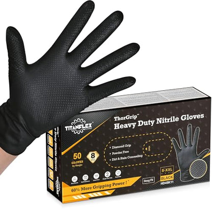 Medium Black Nitrile Gloves (50 Count)