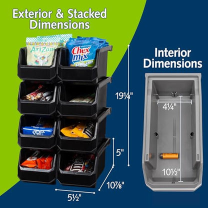 Medium Stackable Plastic Storage Bins (8 Count)