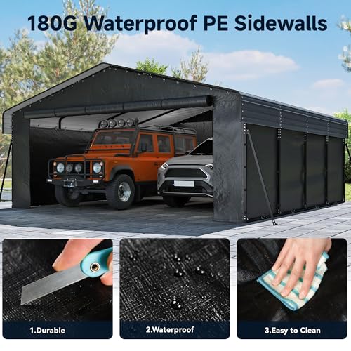 20 x 20 FT Metal Carport with Roll