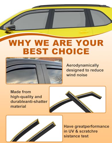 in Channel Window Visors Rain Guards for Subaru Forester 2025 2026 (4 Count)