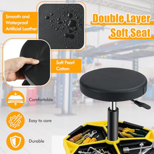 Adjustable Mechanic Rolling Stool