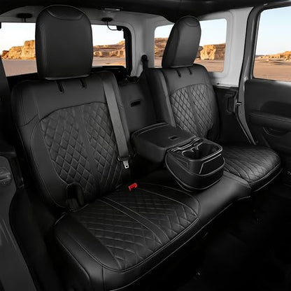 for Jeep Wrangler Leather Custom Car Seat Covers Full Set 4 Door