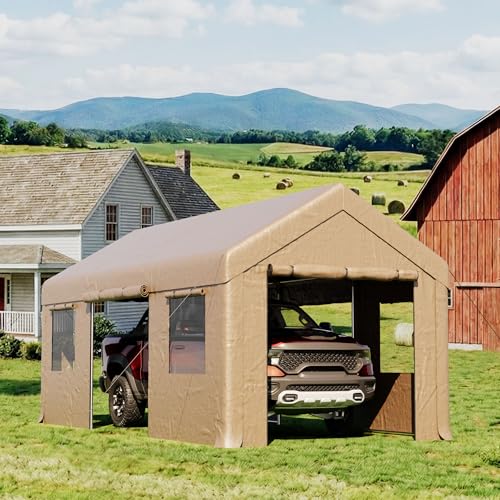 10'×20' Storage Shelter Outdoor Gable Roof Carport