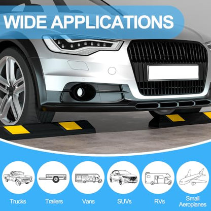 2PCS Rubber Parking Guide Tire Blocks