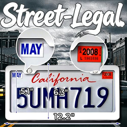Premium Chrome License Plate Frames with 2 Anti