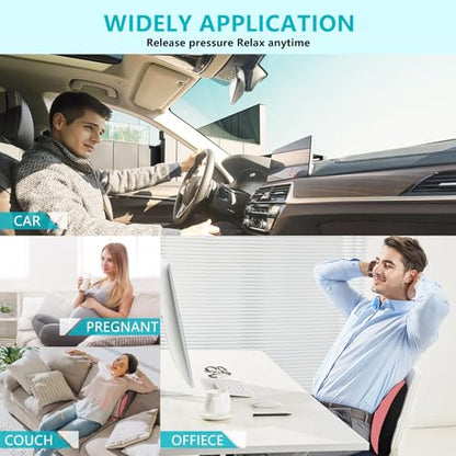 Car Seat Cushion and Back Support for Office Chair Memory Foam Chair Cushions Pressure Relief Seat Pads with Gel Massage Point Lumbar Support