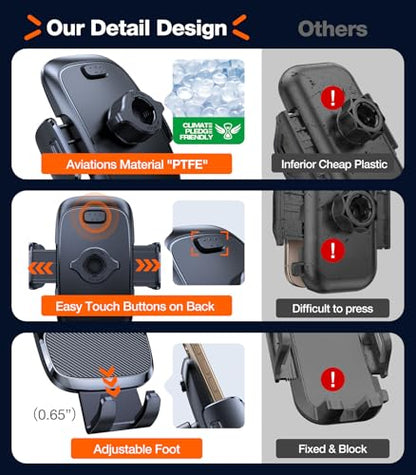 Ultra Durable Phone Holders for Your Car【96+LBS Strongest Suction】 Car Phone Holder Mount