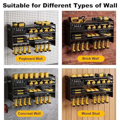 Large Power Tool Organizer Wall Mount Black
