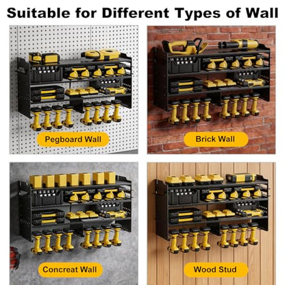 Large Power Tool Organizer Wall Mount Black