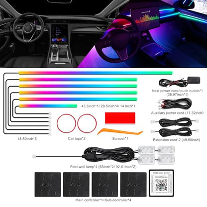 Dreamcolor Acrylic Interior Car LED Strip Light with Wireless APP