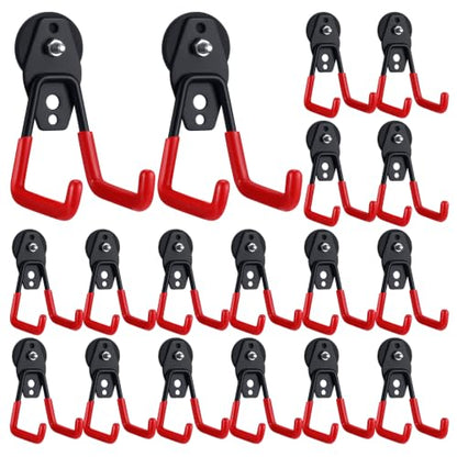 18 Pcs Large Magnetic Hooks Heavy Duty Garage Magnet Hooks Strong Storage Utility Magnetic Hangers with Anti Slip Rubber Coating for Indoor and Outdoor Hanging (18 Count)