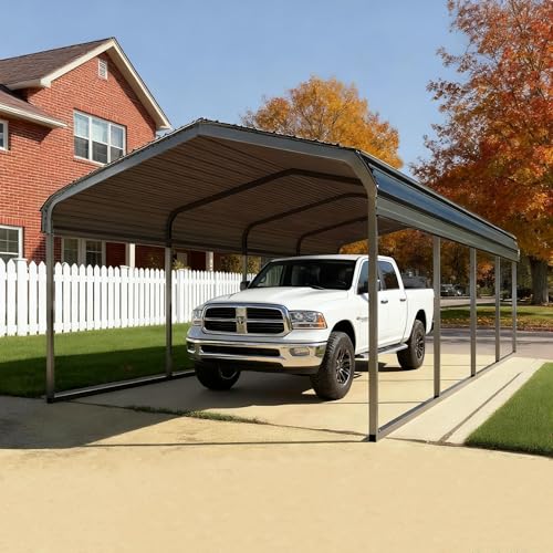 10x20FT Metal Carport with Vertical Roof