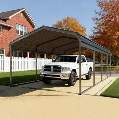 10x20FT Metal Carport with Vertical Roof