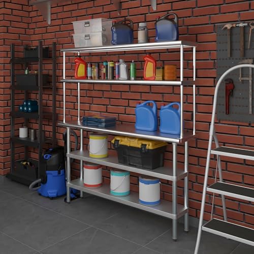 Stainless Steel Work Table with 2 Shelves