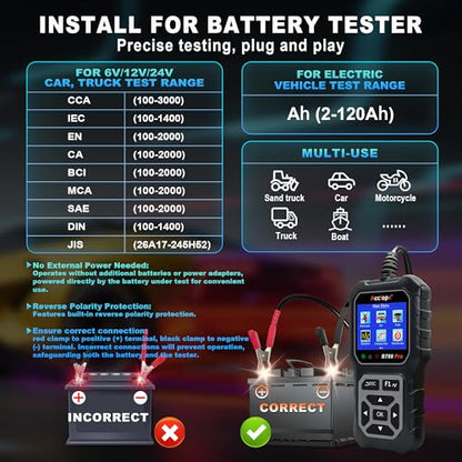 BT60 PRO Car Battery Tester 6V