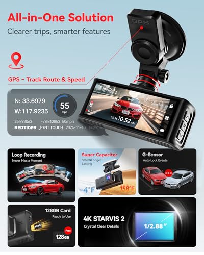 4K STARVIS 2 Dashcam Front Rear