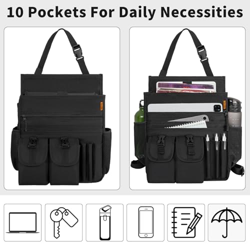 Car Front Seat Organizer with Dedicated Laptop Tablet Storage