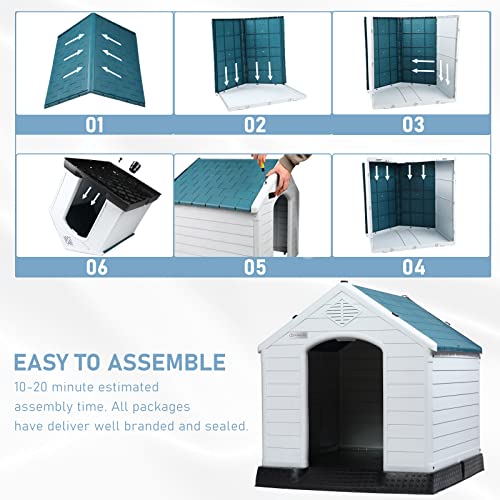 Durable Waterproof Plastic Dog House for Small to Large Sized Dogs