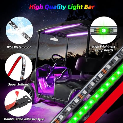 Golf Cart Underglow LED Strip Lights Accent Neon Lighting Kit w