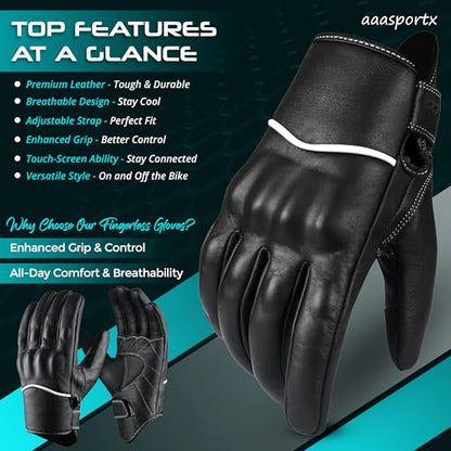 Motorcycle Gloves Men's Leather Motorbike Gloves Touchscreen Function